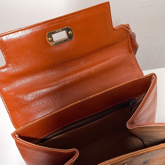 MCM RARE Visetos Kelly Mini Handbag Brown Leather Shoulder Crossbody Bag vintage - Picture 9 of 15